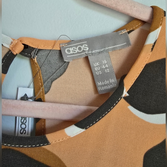 ASOS, New, Leopard Print Long Sleeve Cut Out Draped Ruched Maxi Dress Size 12 - Picture 9 of 12